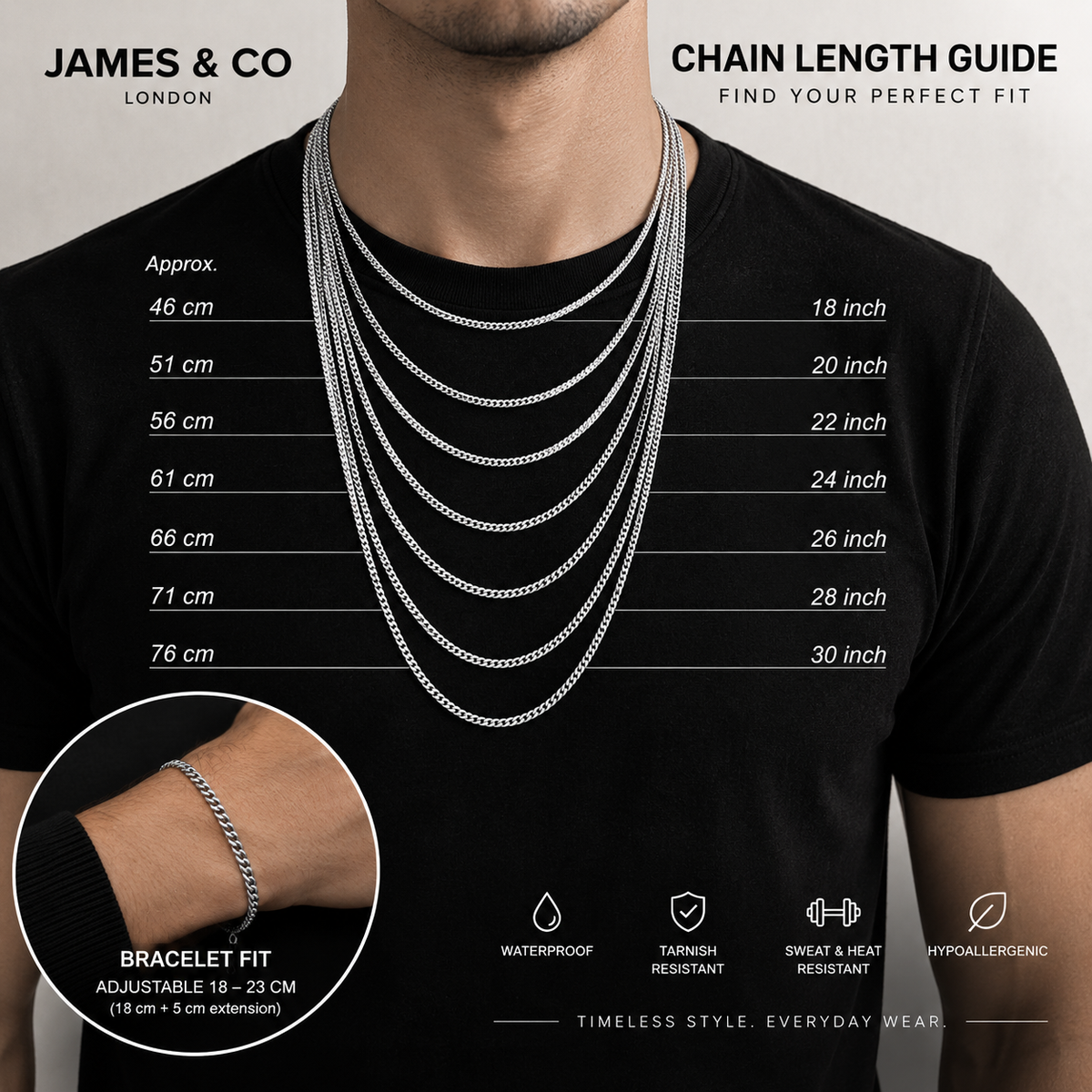 3mm Cuban Chain & Bracelet Gift Set (Silver)