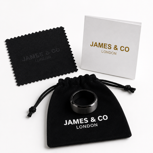 Men’s Stainless Steel Statement Ring - Gold