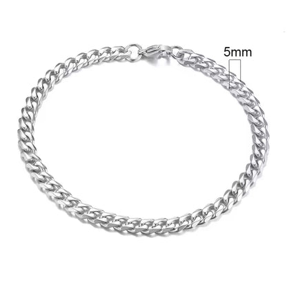 Classic Stainless Steel Cuban Chain Bracelet