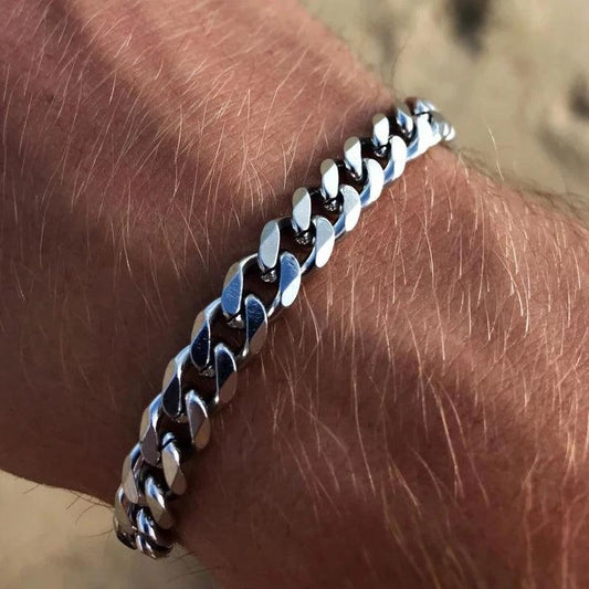 Classic Stainless Steel Cuban Chain Bracelet