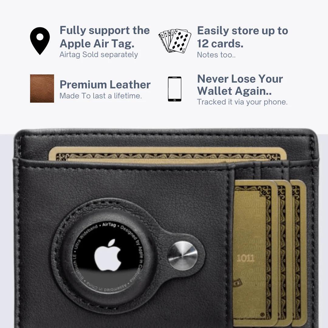 Leather AirTag Wallet & GPS Tracker Bundle