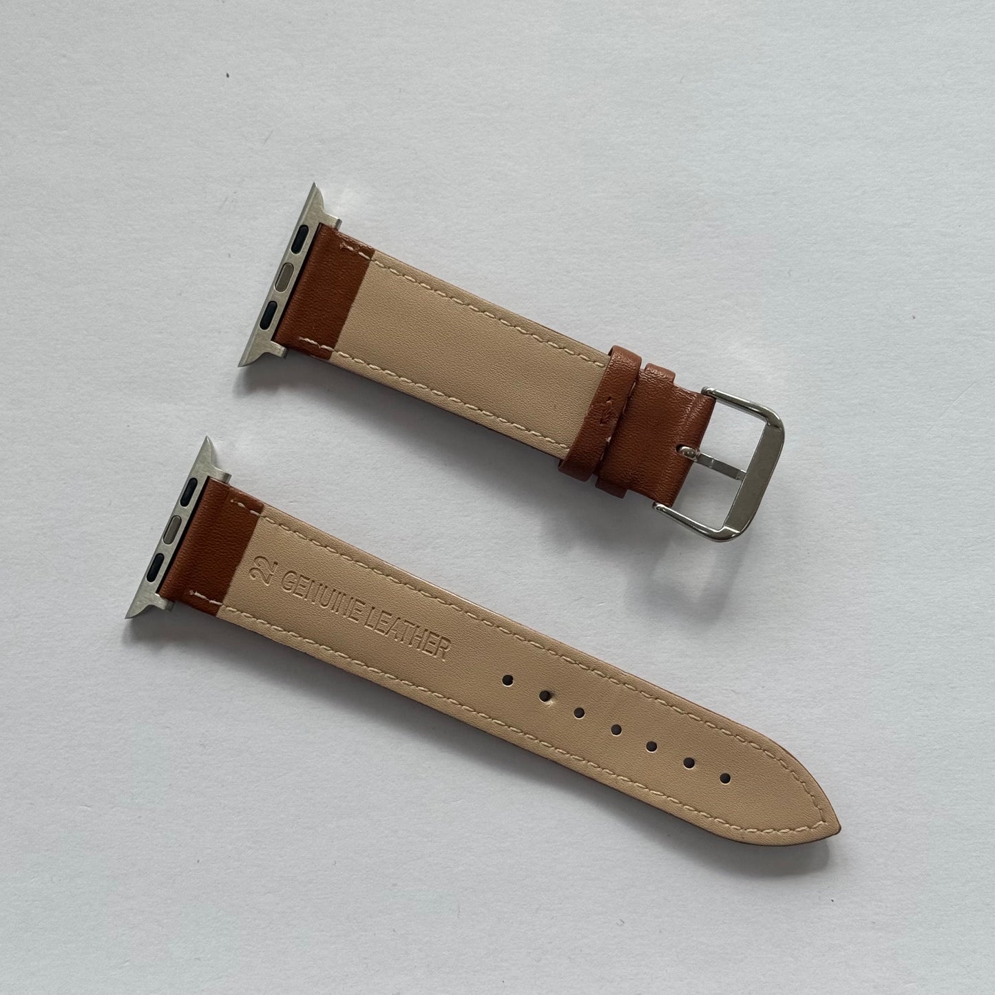 Real Brown Leather Apple Watch Band For 42/44/45/49mm