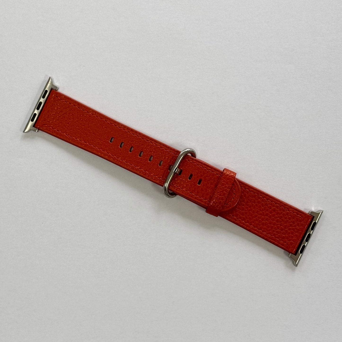 Orange Leather Apple Watch Band For 42/44/45/49mm