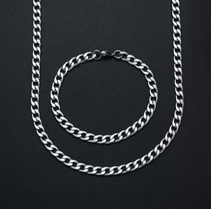 Silver Chain & Bracelet Gift Set | 7mm