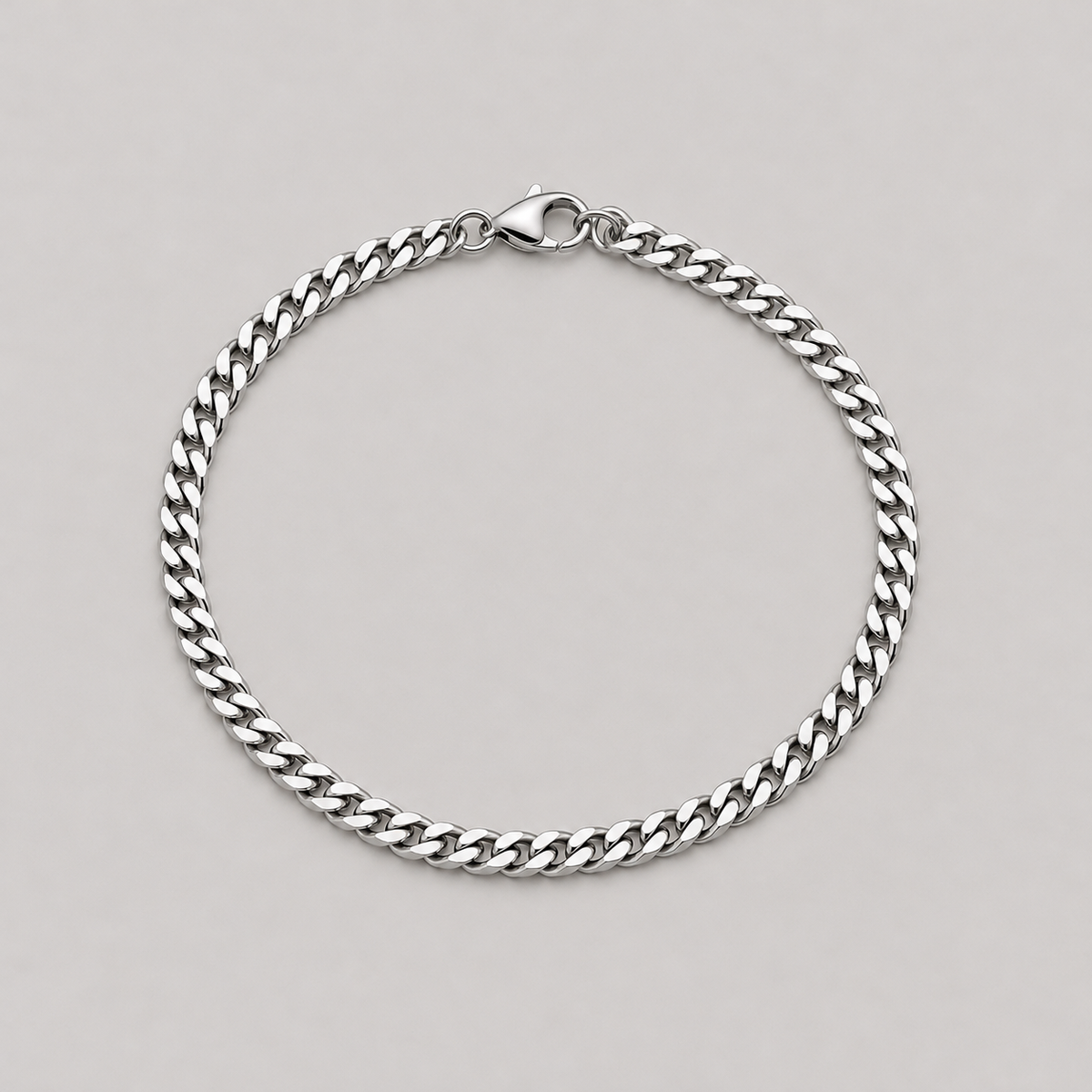 Klassisches kubanisches Kettenarmband aus Edelstahl
