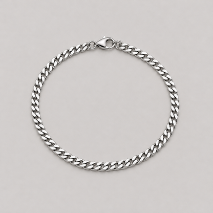Klassisches kubanisches Kettenarmband aus Edelstahl