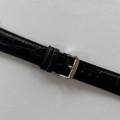 Black Leather Crocodile style Apple Watch Band For 38/40/41mm