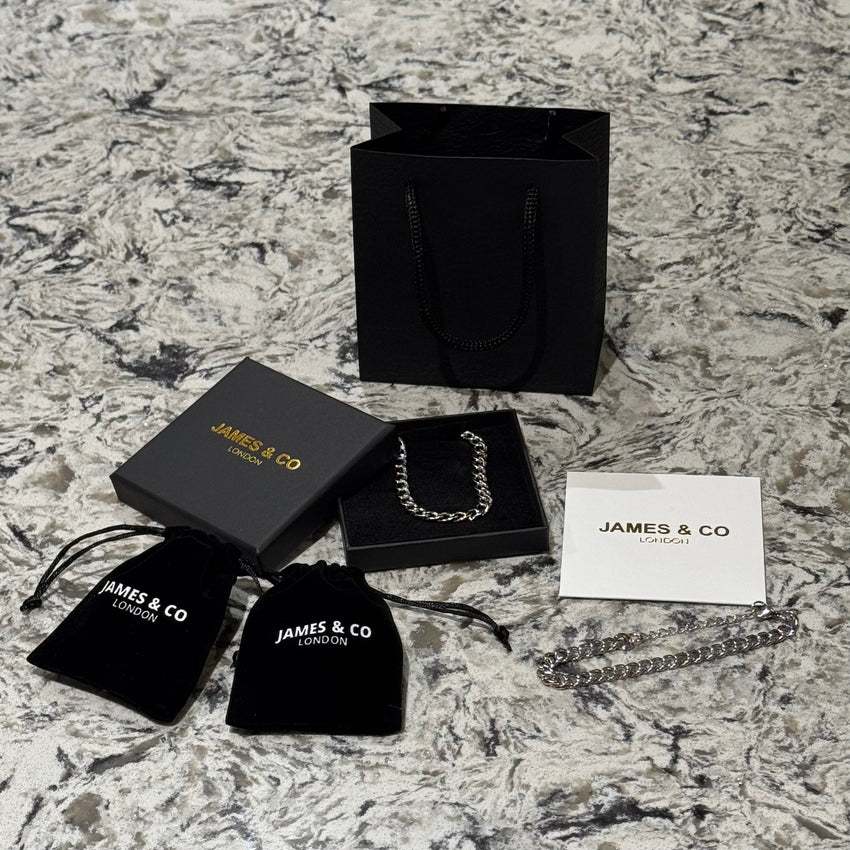 7mm Cuban Chain & Bracelet Gift Set (Silver)