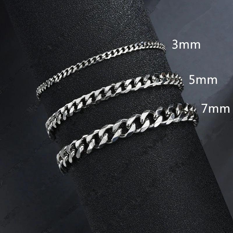 Classic Stainless Steel Cuban Chain Bracelet