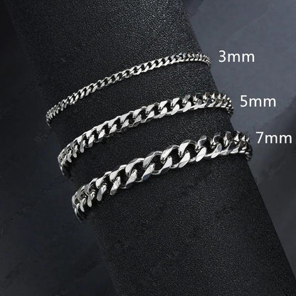 Classic Stainless Steel Cuban Chain Bracelet