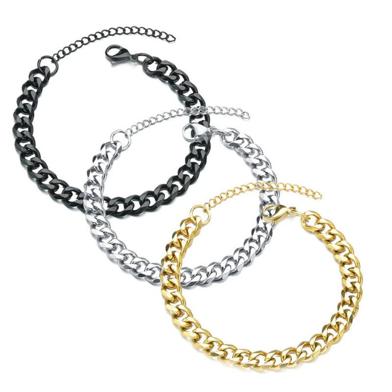 Classic Stainless Steel Cuban Chain Bracelet