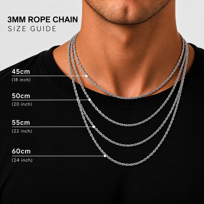 3mm Rope Chain (Silver)