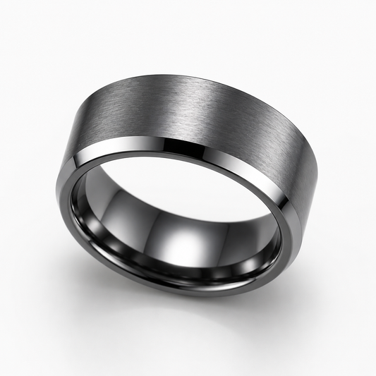 Men’s Stainless Steel Statement Ring - Silver