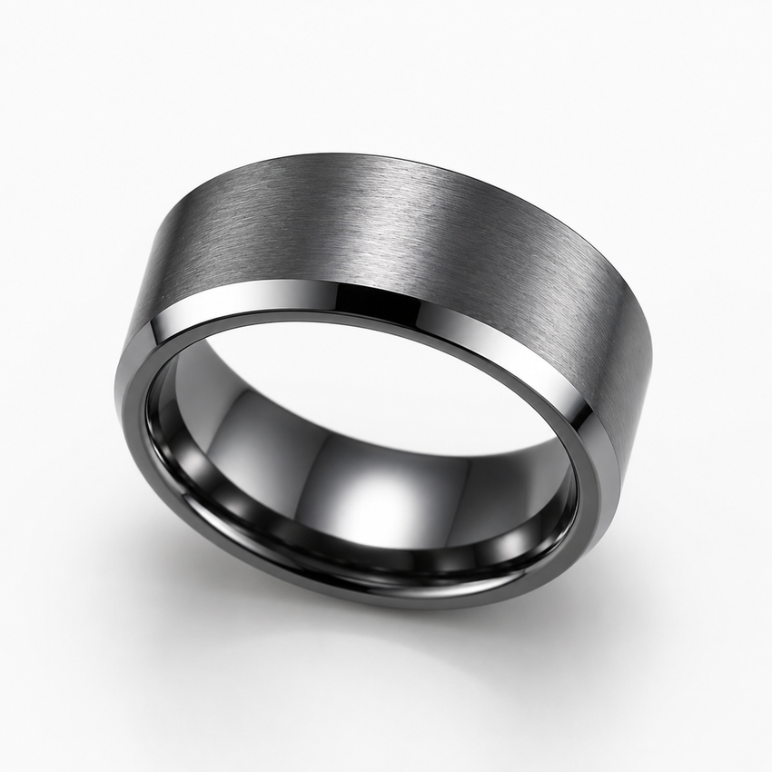 Men’s Stainless Steel Statement Ring (Silver)