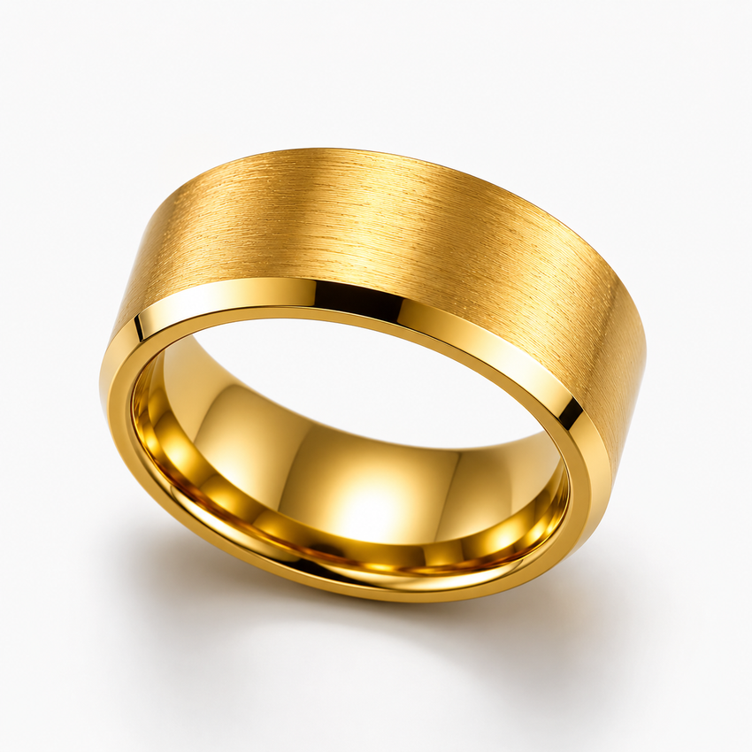 Men’s Stainless Steel Statement Ring (Gold)