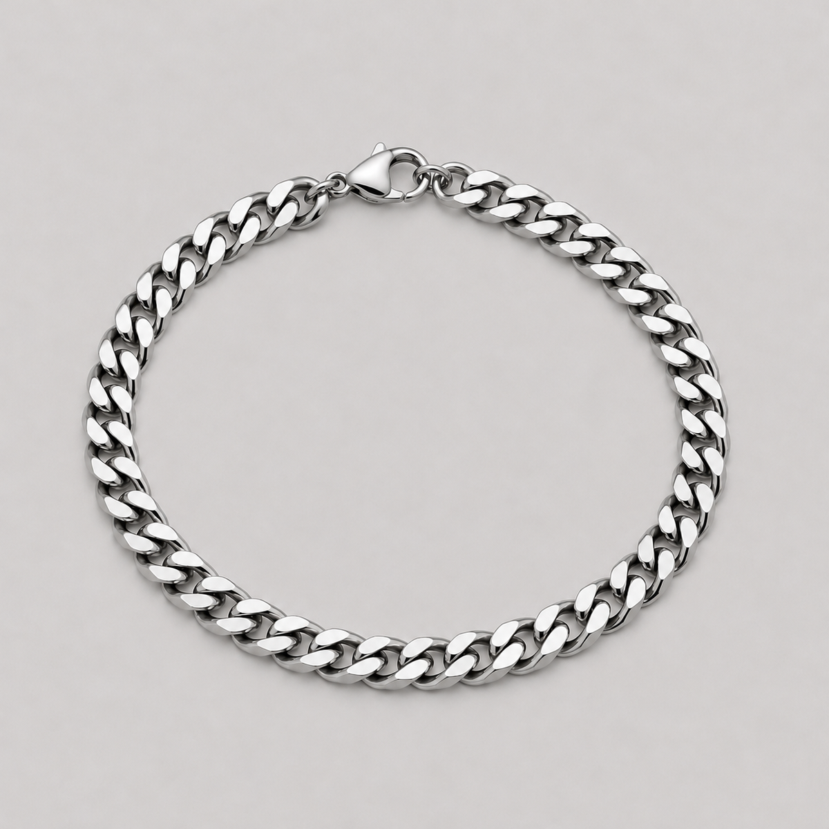 Klassisches kubanisches Kettenarmband aus Edelstahl