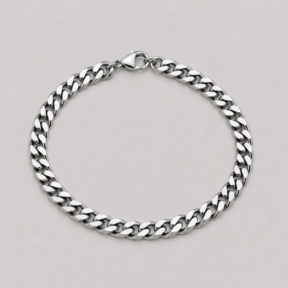 Klassisches kubanisches Kettenarmband aus Edelstahl