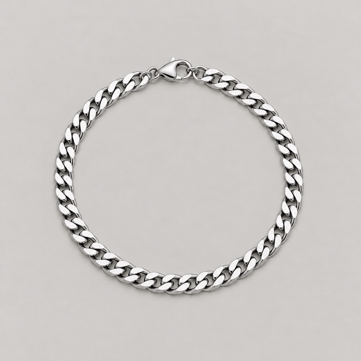Klassisches kubanisches Kettenarmband aus Edelstahl