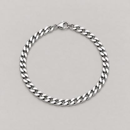 Klassisches kubanisches Kettenarmband aus Edelstahl
