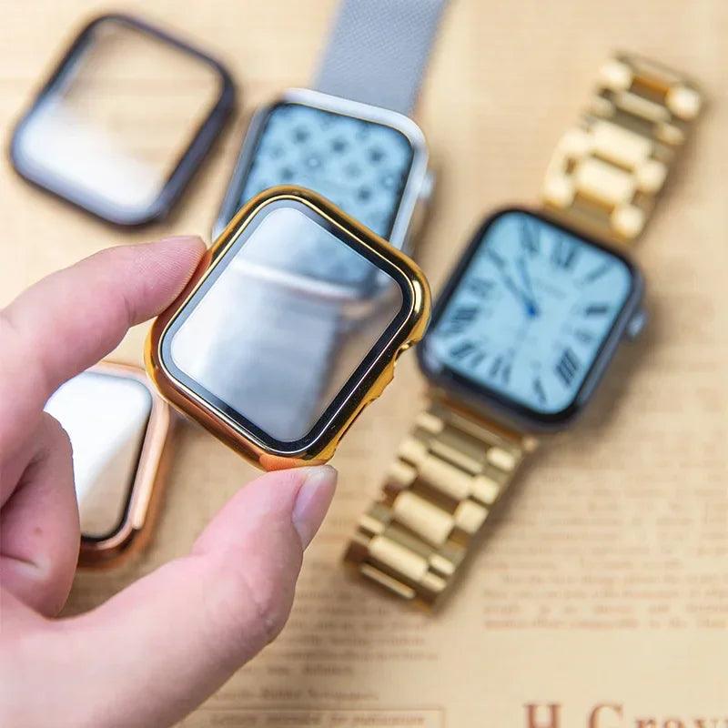 Glossy Glass cover For Apple Watch Case