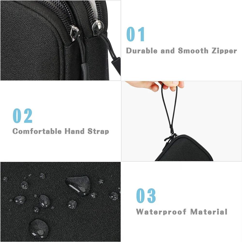 Travel Organizer Electronics Accessories Carrying Bag Portable Waterproof Double Layers All-in-One Storage Bags for Cable Wires Tech Pouch