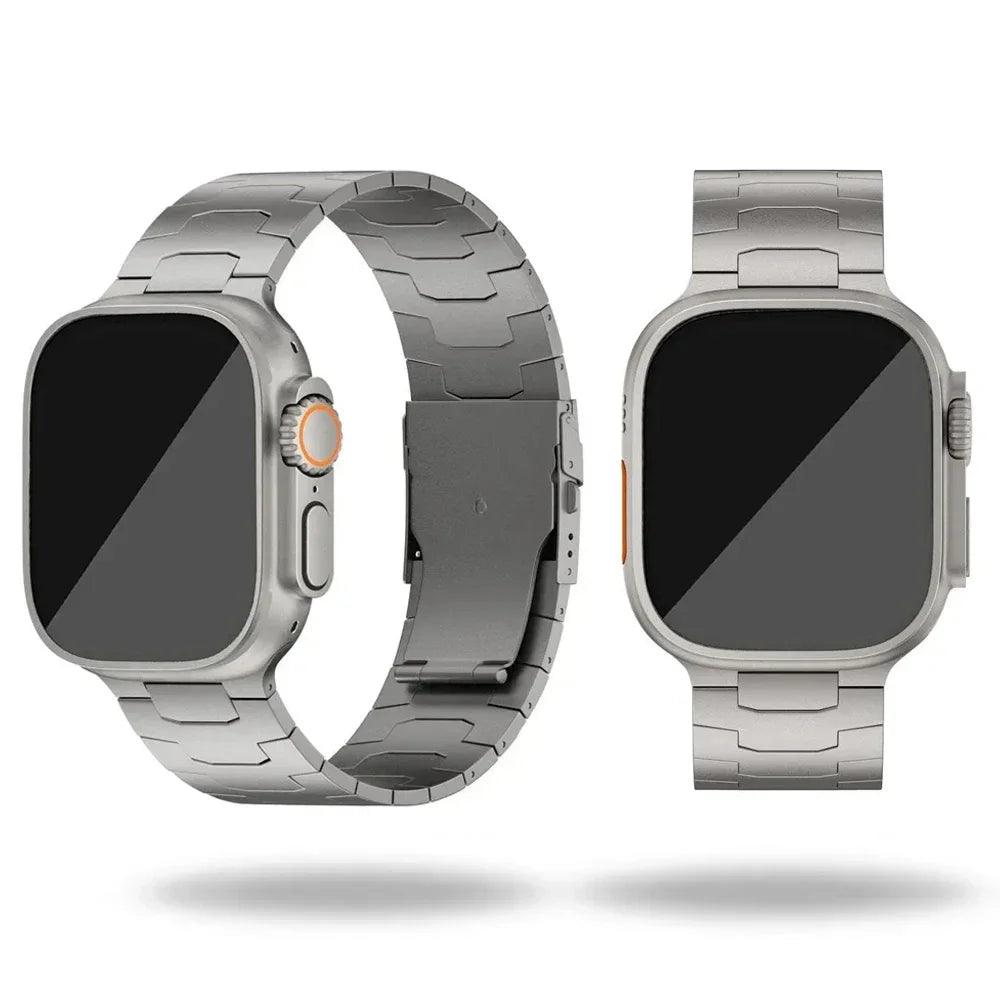 Bracelet Ultra en acier inoxydable et titane véritable - Apple Watch 42/44/45/49 mm