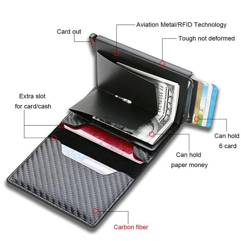 AirTag Smart Wallet – Carbon Leather