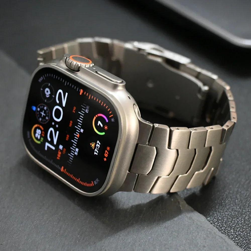 Bracelet Ultra en acier inoxydable et titane véritable - Apple Watch 42/44/45/49 mm