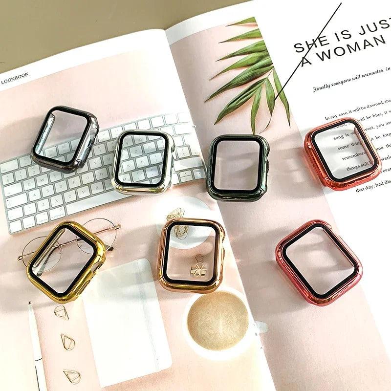 Glossy Glass cover For Apple Watch Case