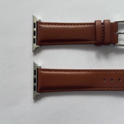 Real Brown Leather Apple Watch Band For 42/44/45/49mm