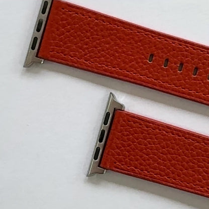 Orange Leather Apple Watch Band For 42/44/45/49mm