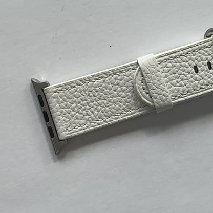 White Leather Apple Watch Band For 42/44/45/49mm