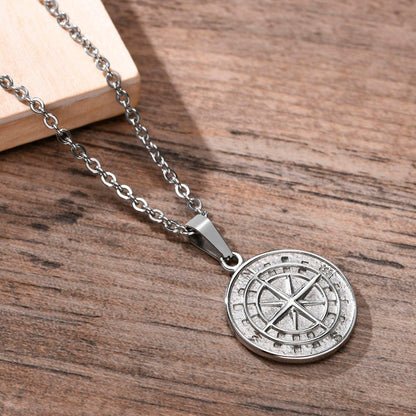 Compass Pendant (Silver Cuban)